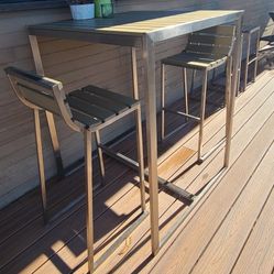 Outdoor Patio High Table & Chairs Set