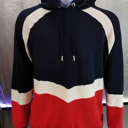 H&M Divided Colorblock Hoodie Large Navy Red White
