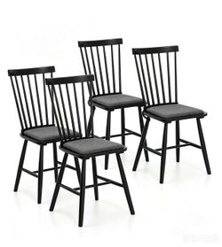 New in Box: Set of 4 LUE BONA Windsor Chairs (Dark Gray/Black)