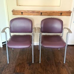 2 Purple Arm Chairs