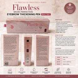 La Précieuse Prestige Paris Flawless Micro Perfection Eyebrow Thickening Pen – Black/Noir | Precision Brow Pen | Long-Lasting Smudge-Proof Formula | N