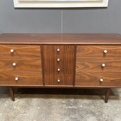 Kipp Stewart For Drexel, Walnut Dresser, Newly Refinished, Mid Century Modern