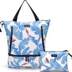 Foldable Tote Bag for Woman - Gym Tote - Beach Yoga Travel Shoulder Bag - Shoe Compartment - Water Resistant
