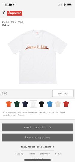 Supreme fuck you tee. White size M