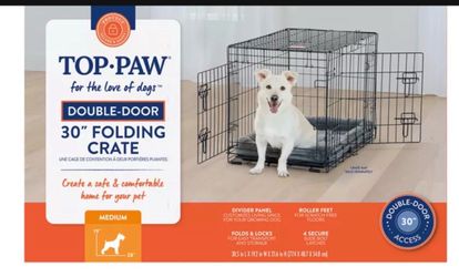 Top Paw 30" Double-Door Folding Dog Crate