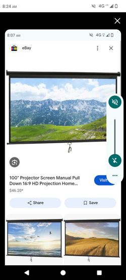 100" Manual Pull Down Projector Screen 16:9