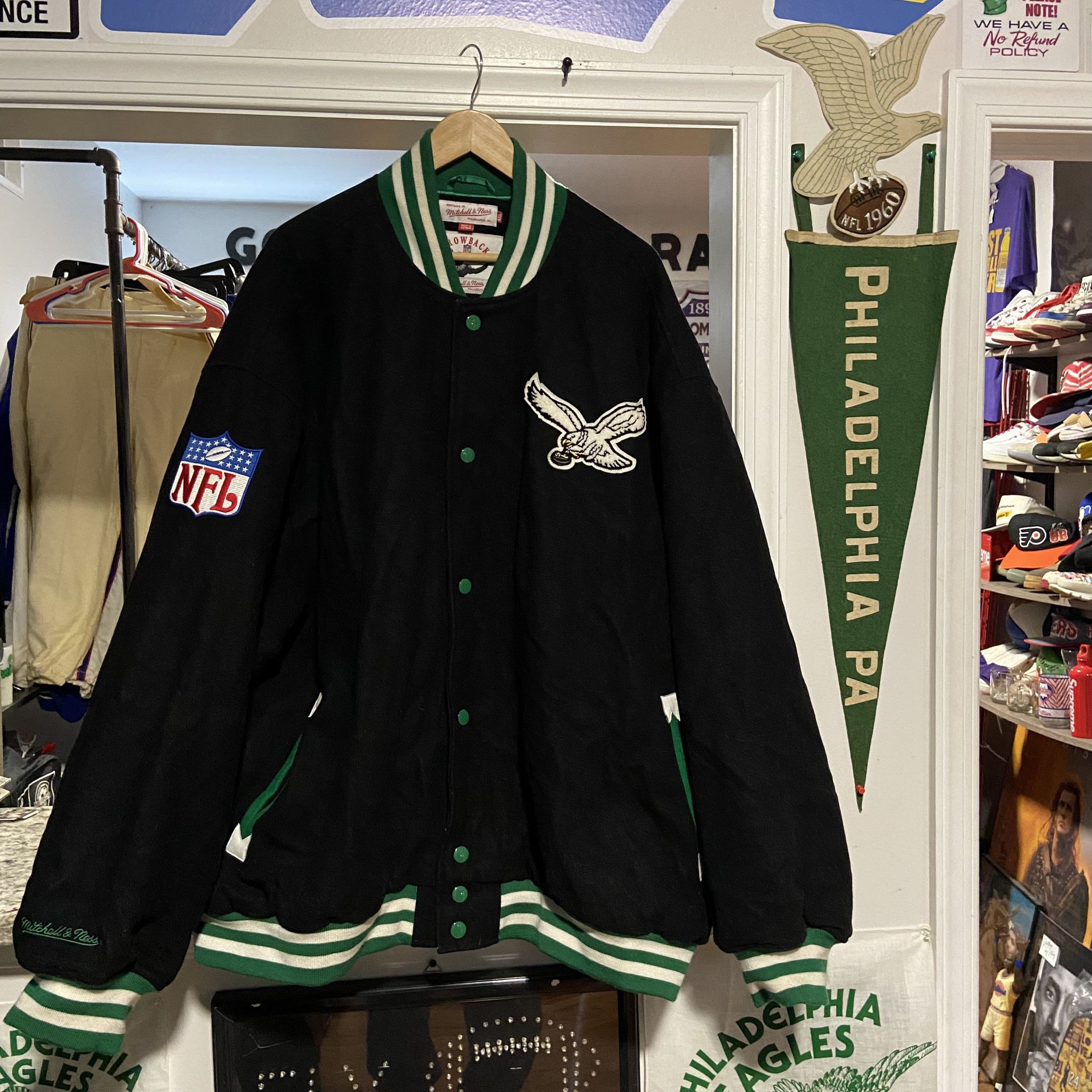 Rare Vintage Mitchell & Ness Philadelphia Eagles Wool Varsity Letterman Jacket