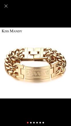 Esclava asero inoxidable chapiado en oro de México 14k