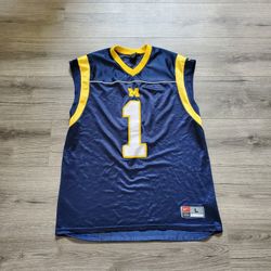 Vintage Nike Michigan Wolverines #1 Sleeveless Jersey Mens Size Large