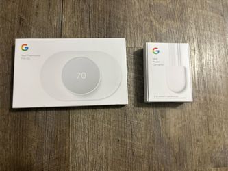 Google nest thermostat, trim kit and nest power connector