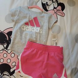 Girls Adidas 2 Piece Short Set (12 Months)
