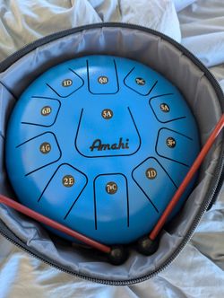 Amahi 8″ Steel Tongue Drum + Case & Mallets