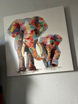 Colorful Elephant Canvas Wall Art