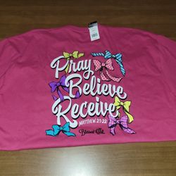 NEW Size 3x Blessed girl t-shirt Pray, Believe, Receive Mathew 21:22