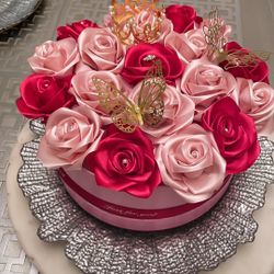 Caja Redonda De Rosas Eternas