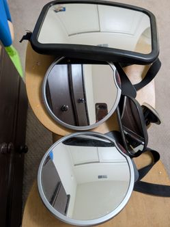 4 assorted rear facing baby car mirrors