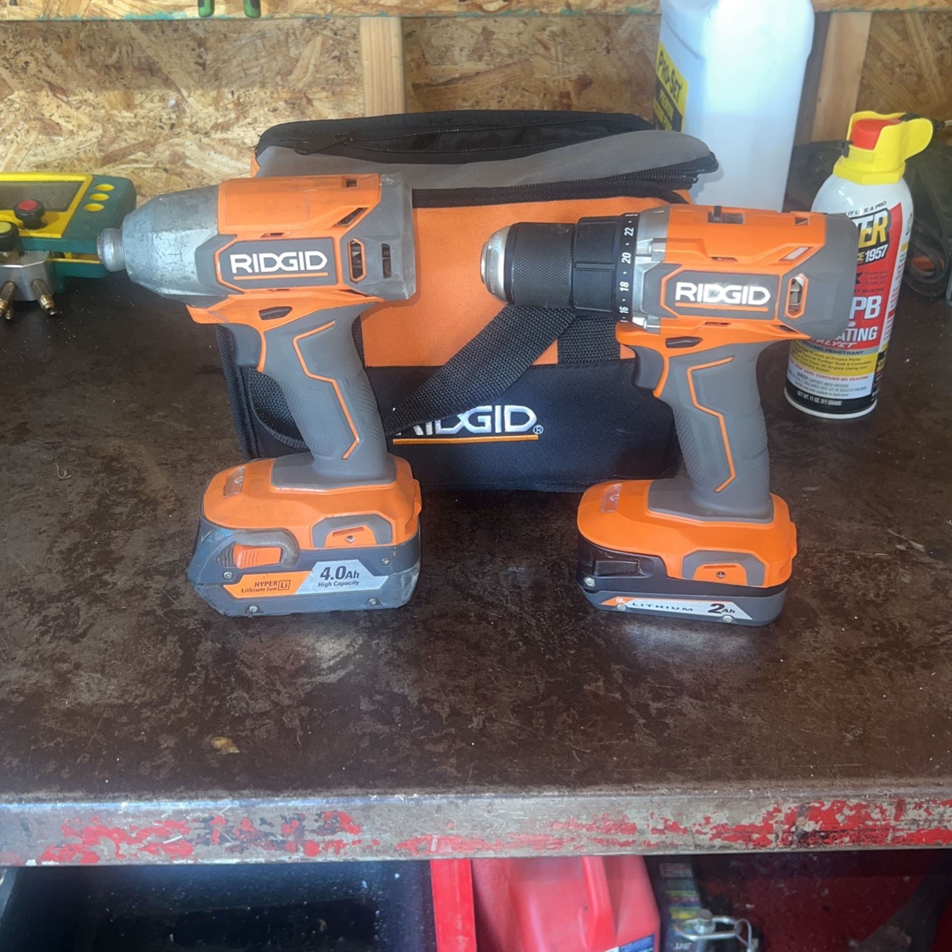 Rigid Impact driver & drill w/ 2 batteries