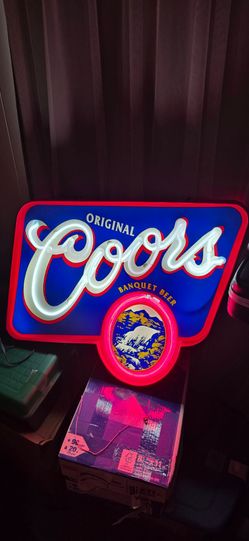 1996 coors original banquet beer neon sign