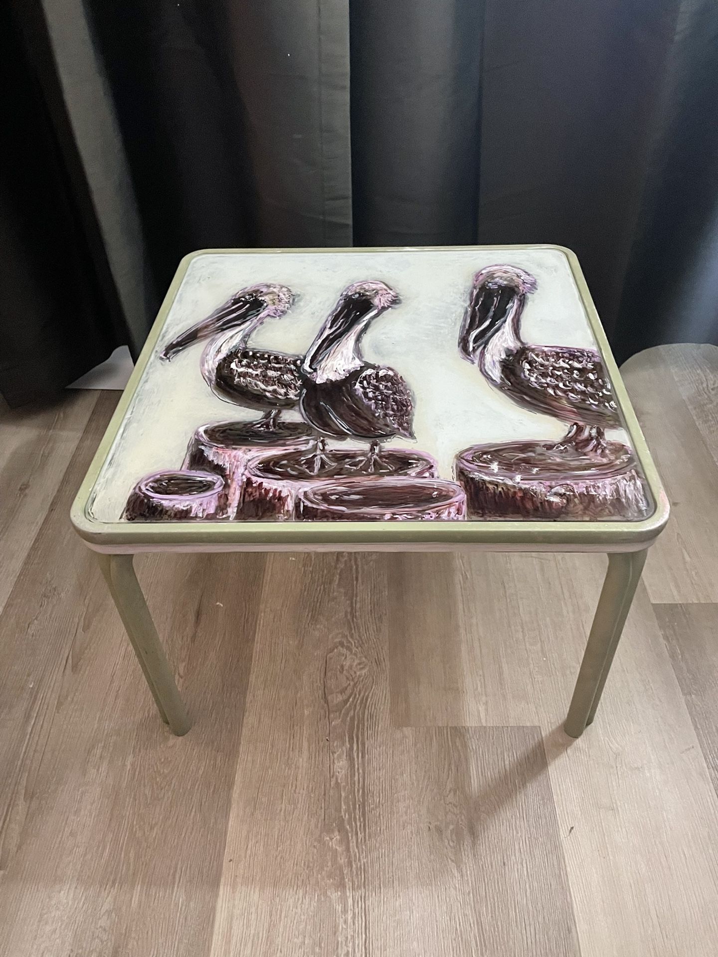 Vintage Glass Top Patio Table