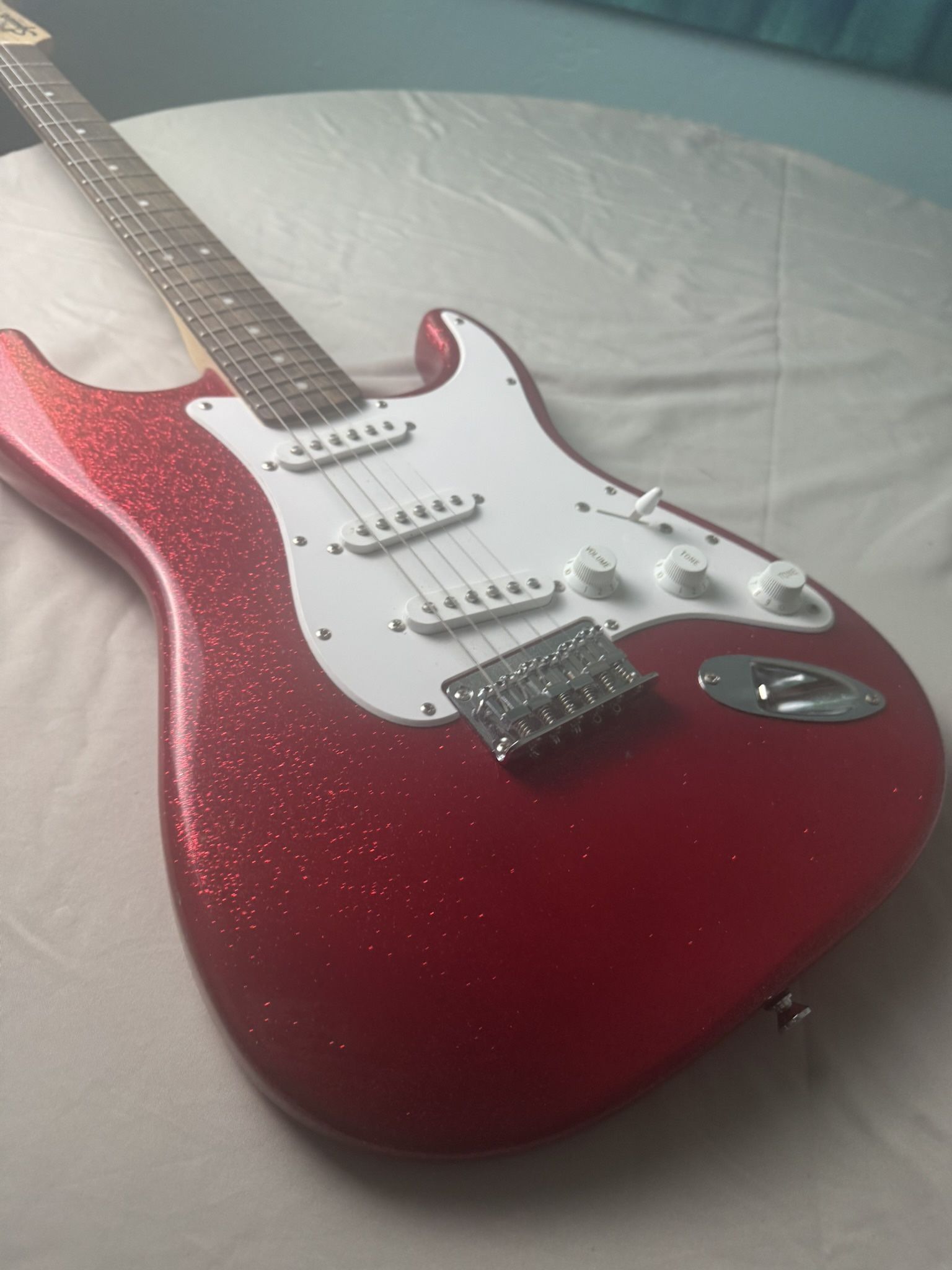 Red metallic sparkle flake Squire startocaster