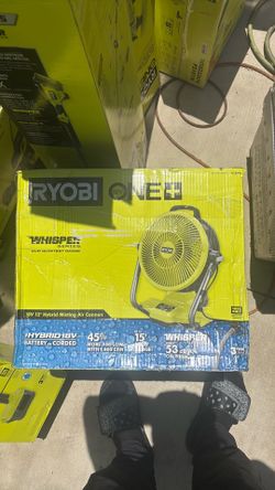 ryobi 12” air cannon misting fan