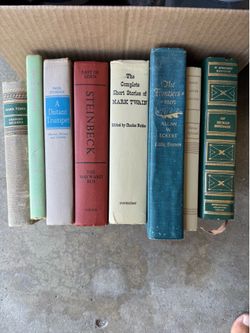 Vintage Hardcover Book Lot - Steinbeck, Mark Twain, Dickens & More (8 Books)