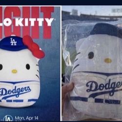 Dodgers Hello Kitty Squishmallow Plush SGA April 2025