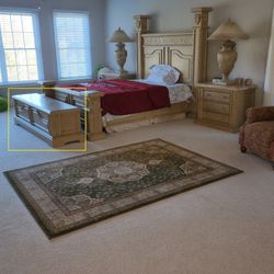 King Bed + 2 Nightstands + 2 Side Lamps 