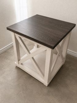 Farmhouse End Table with X-Frame Base