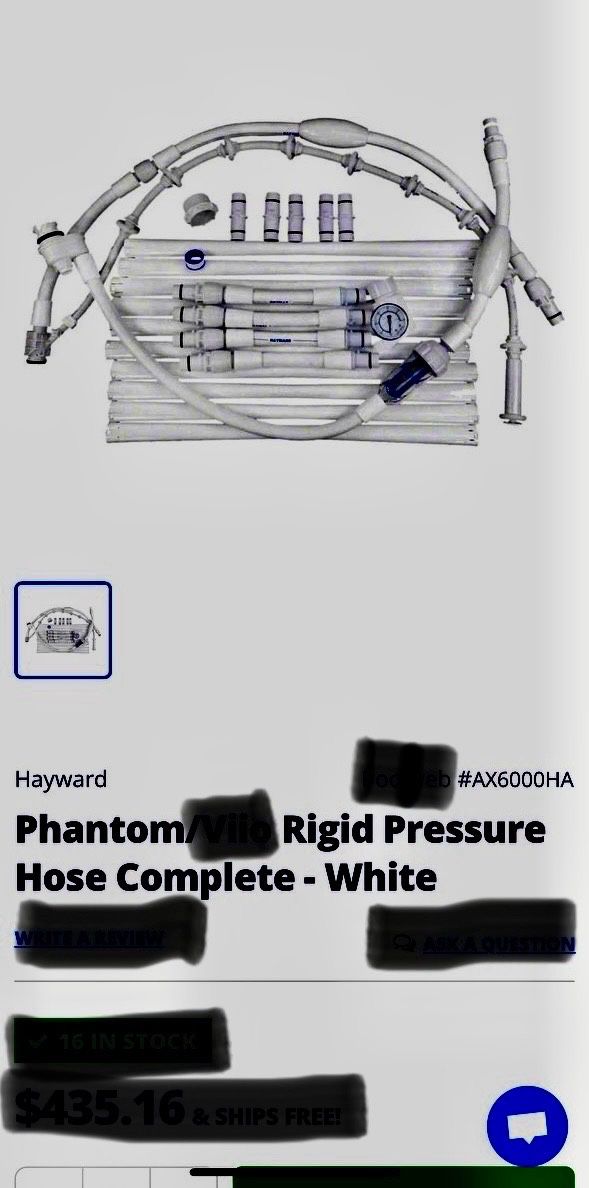 Hayward Phantom Pressure Hose complete For Pool cleaner # AX6000HA