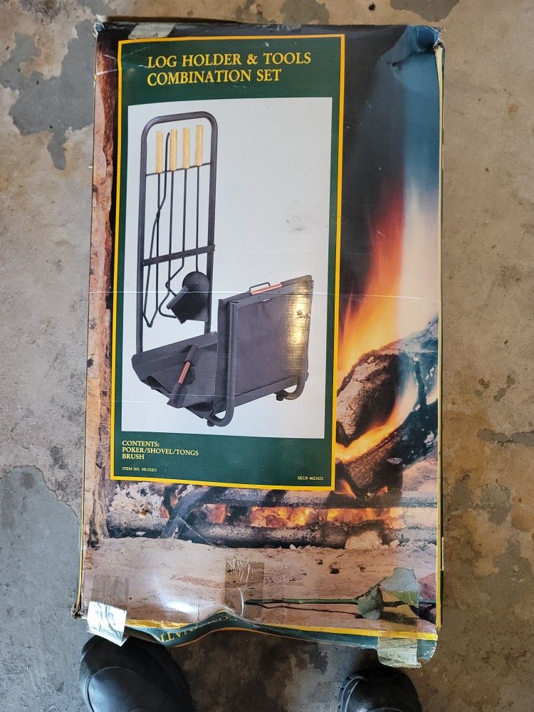 Fire Log Holder & Tools