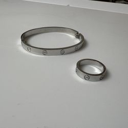 Cartier Love Bracelet And Ring Set 