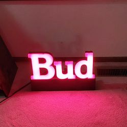 Bud Neon Backlit Sign