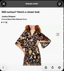Jessica Simpson Kimono-Sleeve Maxi Maternity Dress