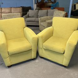 Nice Pair of Yellow Armchairs (delivery available, see details)