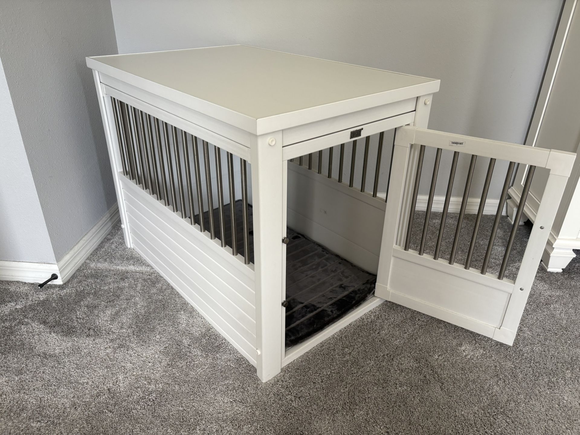 Dog Crate - Furniture Style - White