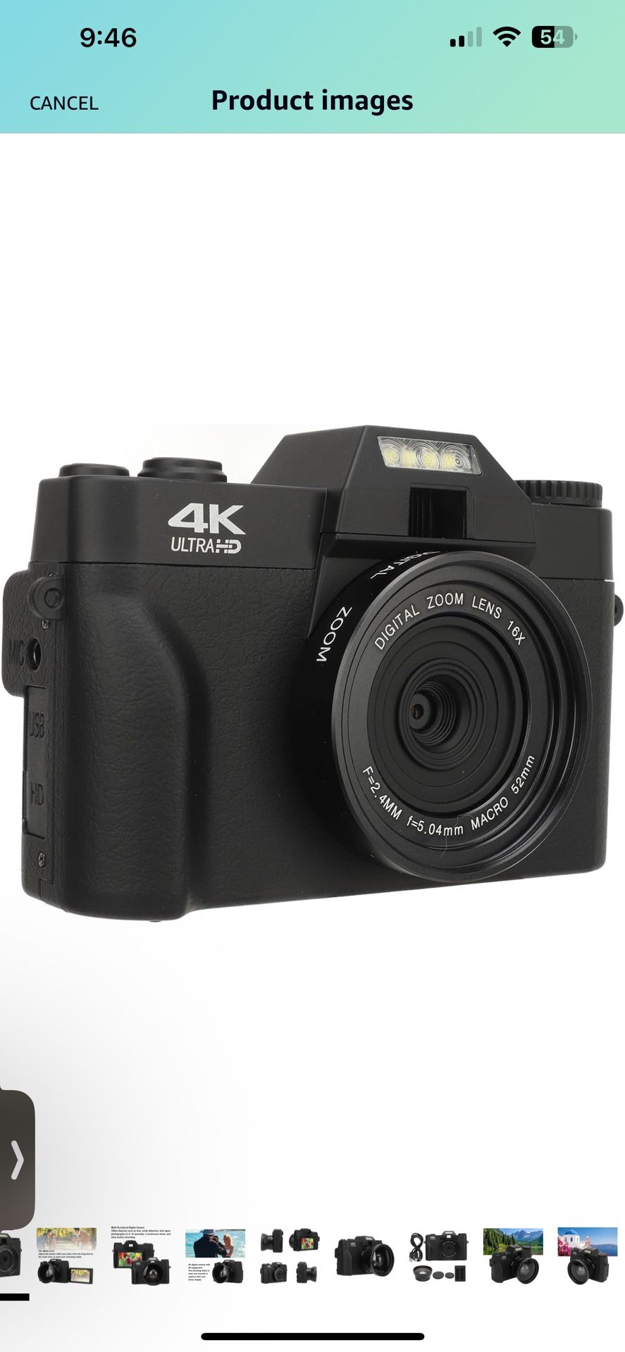 ⭐️ NEW! 4K Digital Camera, 48MP Vlogging Camera with 3 inch 180° HD Flippable