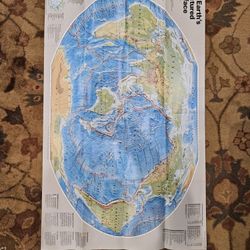 THE EARTH'S FRACTURED SURFACE EARTHQUAKE FAULTS MAP National Geographic 1995