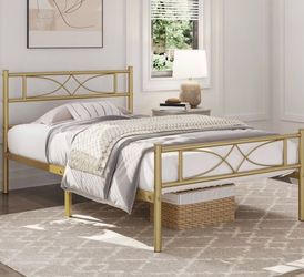 Gold twin size bed frame