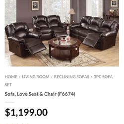 Brown Motion Sofa Set 