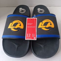 Size 12 Los Angeles Rams Men's Nike Off-Court Wordmark Slide Sandals