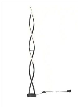 Artika Swirl 59 in. Matte Black Modern 1-Light Dimmable Integrated LED Standard Floor Lamp for Living Room