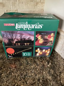 Light Style Electric Luminarias String Of 10 Brown