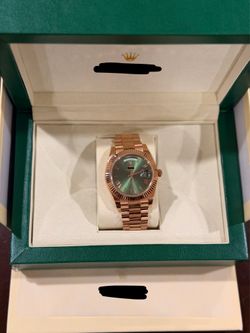 Green Dial Rose Gold Luxury Watch - OBO