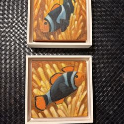 Beautiful Fishes Set Paintings 