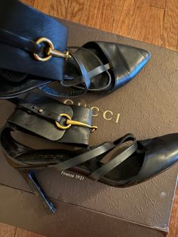 Gucci leather ankle boots with high heel