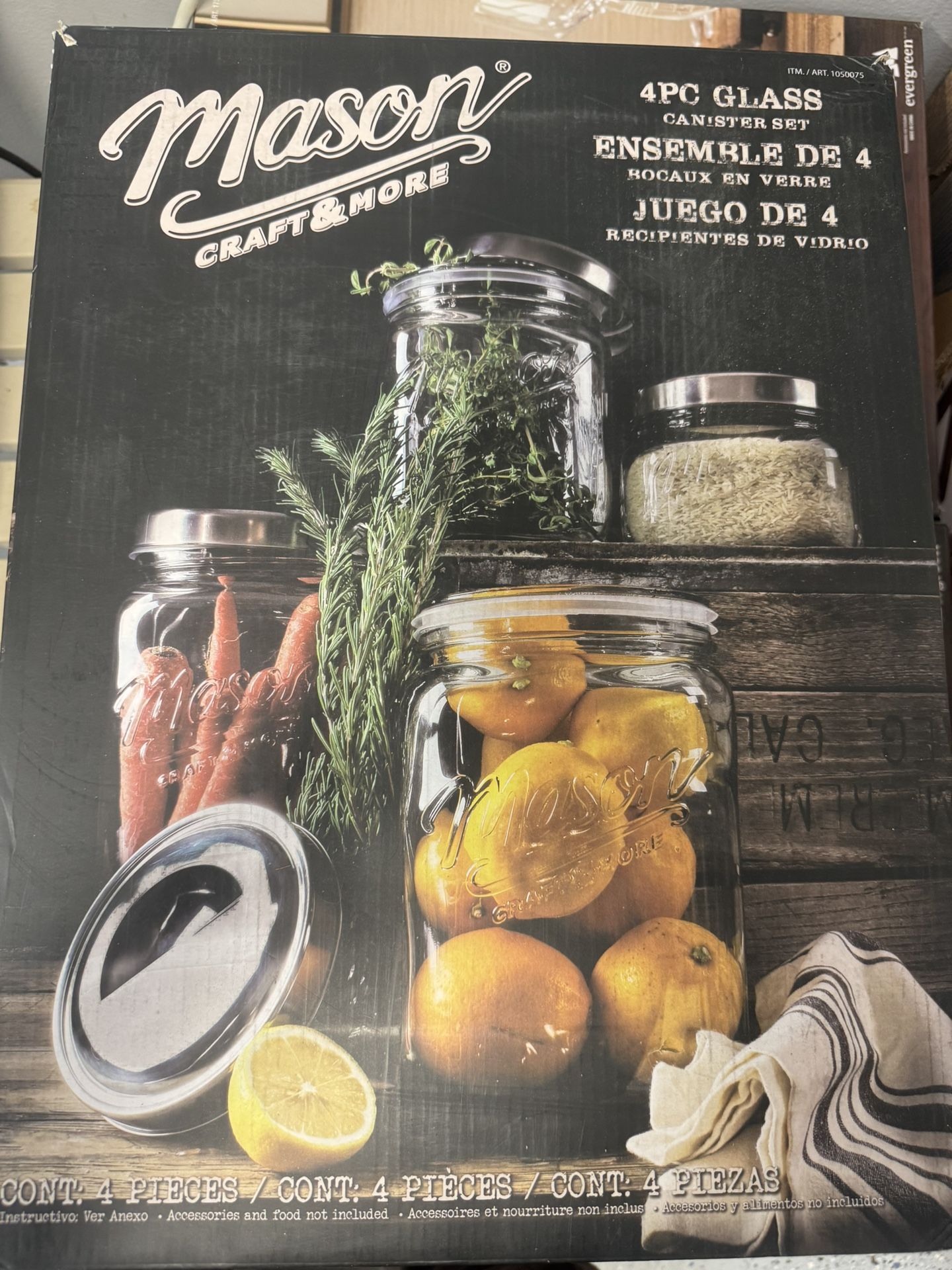 Mason Craft & More 4-Piece Glass Canister Set