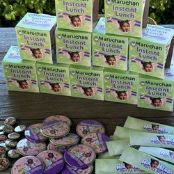 custom cup of noodles, airheads and birthday buttons, Party Favors