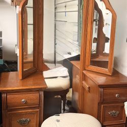 1990s Vanity Set & Stool 