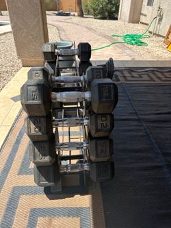 Dumbbell set with rack